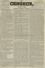 Le Censeur : journal de Lyon, politique, industriel et littéraire, N°889, pp. 1
