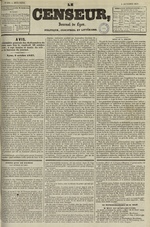 Le Censeur : journal de Lyon, politique, industriel et littéraire, N°890, pp. 1