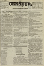 Le Censeur : journal de Lyon, politique, industriel et littéraire, N°893, pp. 1