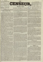 Le Censeur : journal de Lyon, politique, industriel et littéraire, N°1144, pp. 1