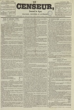 Le Censeur : journal de Lyon, politique, industriel et littéraire, N°1172, pp. 1