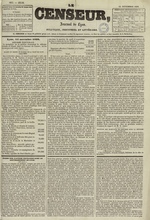 Le Censeur : journal de Lyon, politique, industriel et littéraire, N°1233, pp. 1