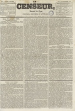 Le Censeur : journal de Lyon, politique, industriel et littéraire, N°1243, pp. 1