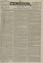 Le Censeur : journal de Lyon, politique, industriel et littéraire, N°1381, pp. 1