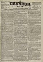 Le Censeur : journal de Lyon, politique, industriel et littéraire, N°1386, pp. 1