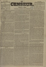 Le Censeur : journal de Lyon, politique, industriel et littéraire, N°1398, pp. 1