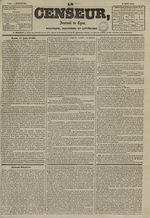 Le Censeur : journal de Lyon, politique, industriel et littéraire, N°1402, pp. 1