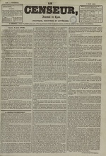 Le Censeur : journal de Lyon, politique, industriel et littéraire, N°1406, pp. 1