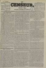 Le Censeur : journal de Lyon, politique, industriel et littéraire, N°1424, pp. 1