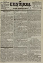 Le Censeur : journal de Lyon, politique, industriel et littéraire, N°1427, pp. 1
