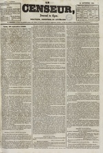Le Censeur : journal de Lyon, politique, industriel et littéraire, N°1496, pp. 1