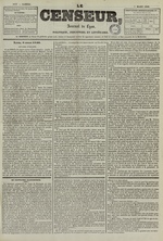 Le Censeur : journal de Lyon, politique, industriel et littéraire, N°1637, pp. 1