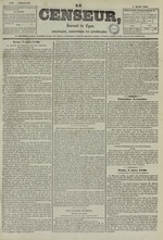 Le Censeur : journal de Lyon, politique, industriel et littéraire, N°1638, pp. 1