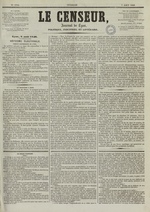 Le Censeur : journal de Lyon, politique, industriel et littéraire, N°1770, pp. 1