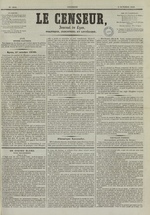 Le Censeur : journal de Lyon, politique, industriel et littéraire, N°1818, pp. 1