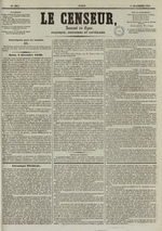 Le Censeur : journal de Lyon, politique, industriel et littéraire, N°1874, pp. 1