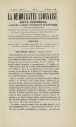 La Démocratie lyonnaise : revue politique, sociale, industrielle et littéraire, N°2, pp. 1