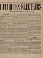 L'Echo des électeurs : organe des intérêts de tous, N°2, pp. 1