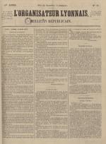 L'Organisateur lyonnais : bulletin républicain, N°11, pp. 1