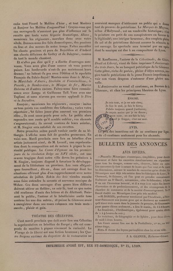 
						Affichage en mode lecture de la page
					