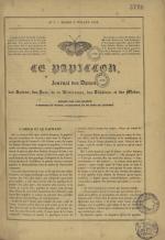 Le Papillon : journal de l'entr'acte - littérature, arts, poésie, nouvelles, théatres, modes annonces, N°1, pp. 1