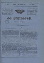 Le Papillon : journal de l'entr'acte - littérature, arts, poésie, nouvelles, théatres, modes annonces, N°123, pp. 1