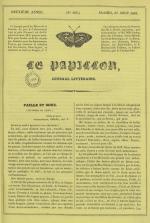 Le Papillon : journal de l'entr'acte - littérature, arts, poésie, nouvelles, théatres, modes annonces, N°122, pp. 1
