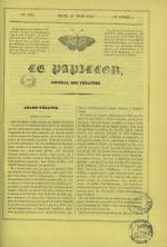 Le Papillon : journal de l'entr'acte - littérature, arts, poésie, nouvelles, théatres, modes annonces, N°179, pp. 1