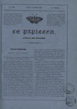 Le Papillon : journal de l'entr'acte - littérature, arts, poésie, nouvelles, théatres, modes annonces, N°183, pp. 1