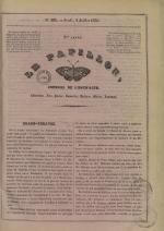 Le Papillon : journal de l'entr'acte - littérature, arts, poésie, nouvelles, théatres, modes annonces, N°282, pp. 1