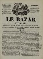 Le Bazar lyonnais : feuille générale d'annonces en tout genre, intéressant le commerce, les arts, l'industrie, les intérêts privés et généraux, N°25, pp. 1