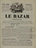 Le Bazar lyonnais : feuille générale d'annonces en tout genre, intéressant le commerce, les arts, l'industrie, les intérêts privés et généraux, N°27, pp. 1