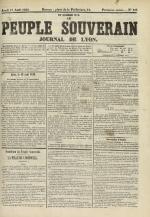 Le Peuple souverain : journal des intérêts démocratiques et du progrès social, N°131, pp. 1