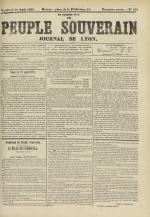 Le Peuple souverain : journal des intérêts démocratiques et du progrès social, N°132, pp. 1