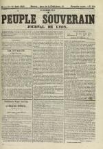 Le Peuple souverain : journal des intérêts démocratiques et du progrès social, N°134, pp. 1