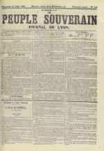 Le Peuple souverain : journal des intérêts démocratiques et du progrès social, N°141, pp. 1