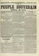 Le Peuple souverain : journal des intérêts démocratiques et du progrès social, N°144, pp. 1