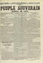 Le Peuple souverain : journal des intérêts démocratiques et du progrès social, N°145, pp. 1