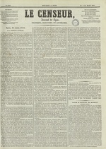 Le Censeur : journal de Lyon, politique, industriel et littéraire, N°1963, pp. 1