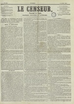 Le Censeur : journal de Lyon, politique, industriel et littéraire, N°1970, pp. 1