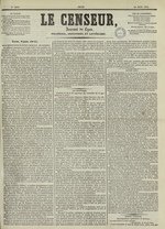 Le Censeur : journal de Lyon, politique, industriel et littéraire, N°2027, pp. 1