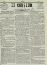 Le Censeur : journal de Lyon, politique, industriel et littéraire, N°2070, pp. 1