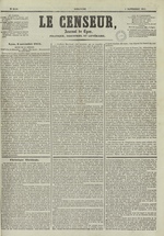 Le Censeur : journal de Lyon, politique, industriel et littéraire, N°2156, pp. 1