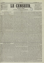 Le Censeur : journal de Lyon, politique, industriel et littéraire, N°2168, pp. 1