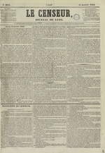 Le Censeur : journal de Lyon, politique, industriel et littéraire, N°2216, pp. 1