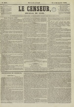 Le Censeur : journal de Lyon, politique, industriel et littéraire, N°2218, pp. 1