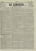 Le Censeur : journal de Lyon, politique, industriel et littéraire, N°2225, pp. 1
