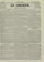Le Censeur : journal de Lyon, politique, industriel et littéraire, N°2230, pp. 1