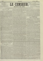 Le Censeur : journal de Lyon, politique, industriel et littéraire, N°2257, pp. 1