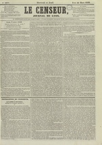 Le Censeur : journal de Lyon, politique, industriel et littéraire, N°2260, pp. 1